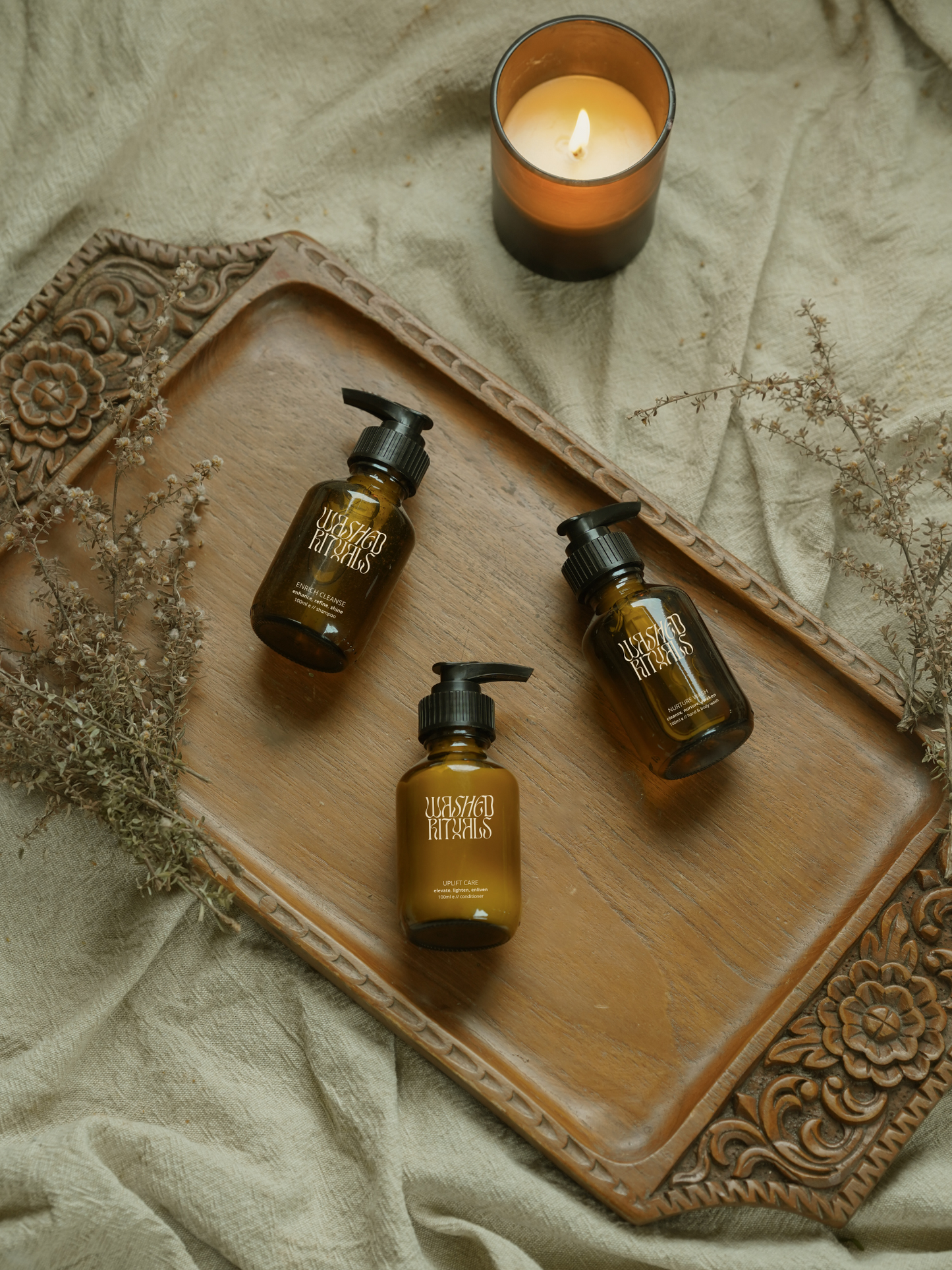 Grounded Shower DISCOVERY (Shampoo, Conditioner, Body Wash in 100ml in forever bottles)